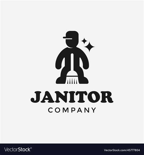 Janitor logo template Royalty Free Vector Image