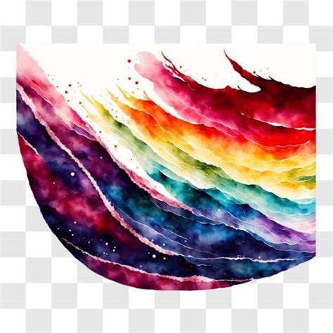 Descarga Pintura Abstracta De Una Ola De Colores Del Arco Iris PNGs En