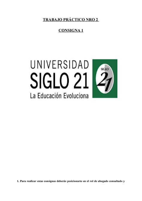 Trabajo Práctico NRO 2 Derecho DE Familia Consigna 1 TRABAJO PRÁCTICO