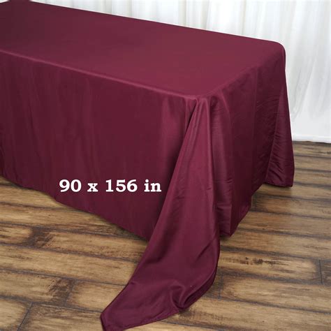 Efavormart 90x156 Burgundy Wholesale Rectangle Polyester Tablecloth