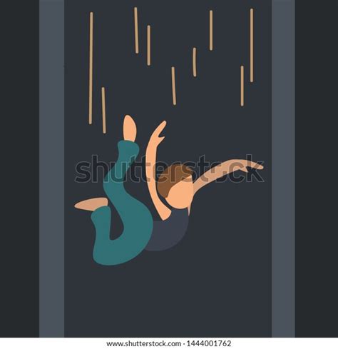 Boy Falling Into Well Flat Style Stock Vector Royalty Free 1444001762