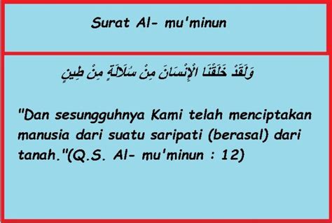 Isi Kandungan Surah Al Muminun Ayat 12 14 Memahami Sifat Tuhan Dan