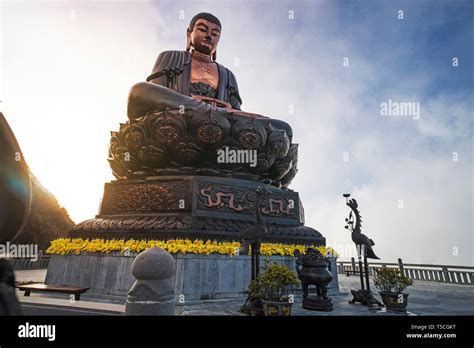 Buddha Statue Sitting Atop The Highest Mountain In Vietnam Set A World