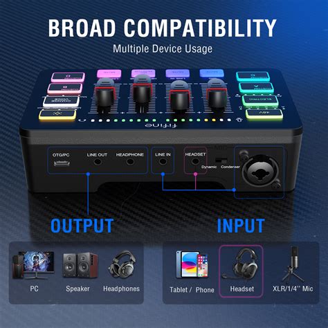 Fifine Sc Rgb Pc Recording Studio Audio Sound Cards Mixers External