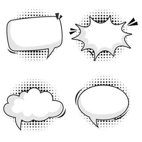 Comic Speech Bubble Collection Set Speech Drawing Speech Bubble