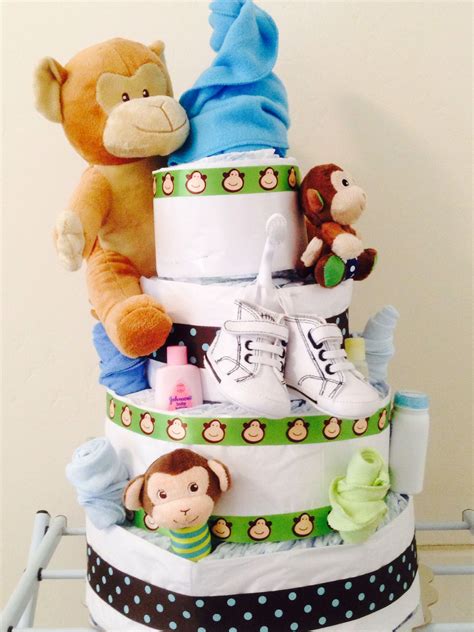 Four Tier Diaper Cake Bottom Tier 48 Diaper Third Tier 32 Diapers