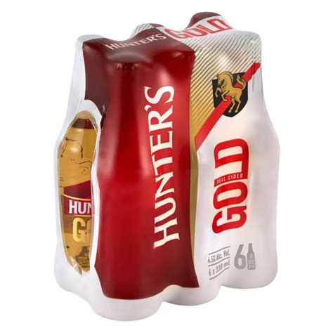 Hunters Gold Cider 330ml Bottle 6 pack