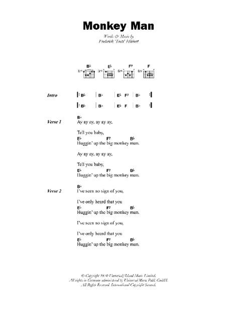 Monkey Man by Toots & The Maytals - Guitar Chords/Lyrics - Guitar ...