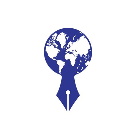 Pen Nib And Globe Logo Vector Education Logo Institutional And