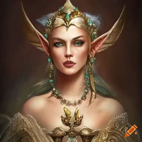 Highly Detailed Oil Painting Of An Elf Queen On Craiyon