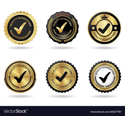 Quality Guaranteed Seal With Check Mark Royalty Free Vector