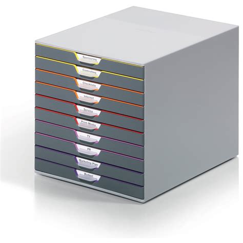 Durable® Varicolor® Desktop 10 Drawer Organizer Desk Drawer