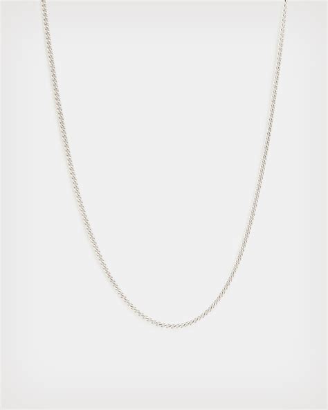 All Saints Curb Sterling Silver Chain Warm Silver Editorialist