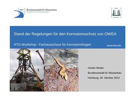 Pdf Stand Der Regelungen F R Korrosionsschutz Von Offshore