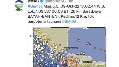 Banten Diguncang Kali Gempa Bumi Berkekuatan Di Atas Magnitudo