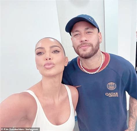 Kim Kardashian Puckers Up For A Pouty Selfie With Soccer Star Neymar As She Jets Off To Japan