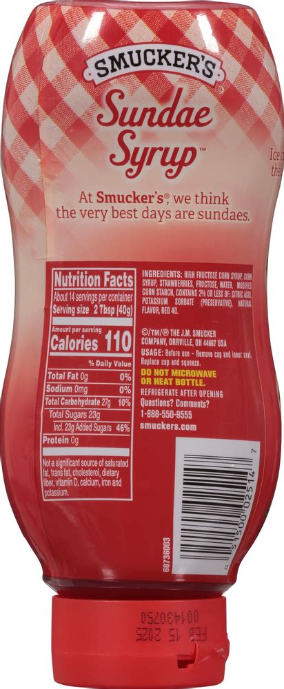 Smucker S Sundae Syrup Strawberry Planogram Back