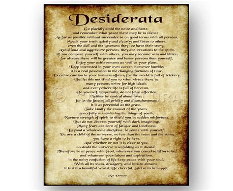 Desiderata By Max Erhmann 8x10 Printable Download File Prose Poem Poetry Masculine Grad T For