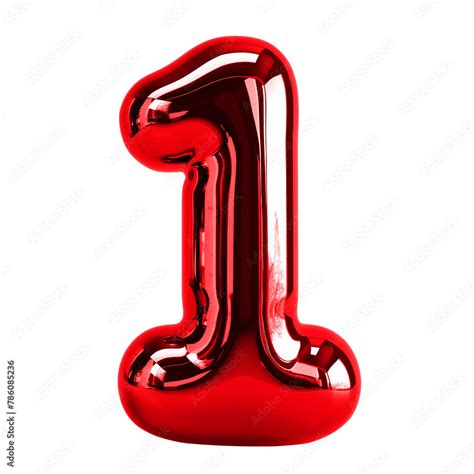 D Rendering Of Bright Red Number Isolated On Transparent