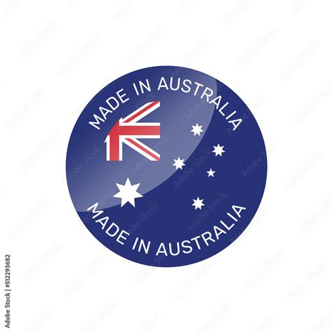 Made In Australia Colorful Vector Badge Label Sticker With Australian