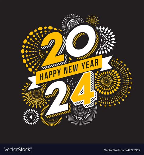 Happy new year 2024 Royalty Free Vector Image - VectorStock