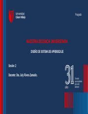 Sesión 2 DISEÑO DE SISTEMA DE APRENDIZAJE 2 2 pptx Posgrado MAESTRÍA