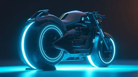 Premium Ai Image A Motorcycle With Neon Lights On It