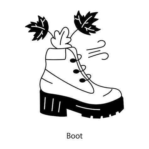 Un Icono De Garabateo Editable De La Bota Vector Premium