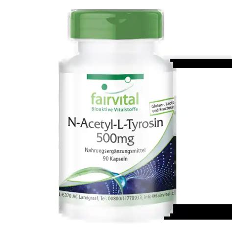 N Acetyl L Tyrosine 500mg Vegan Fairvital Shop