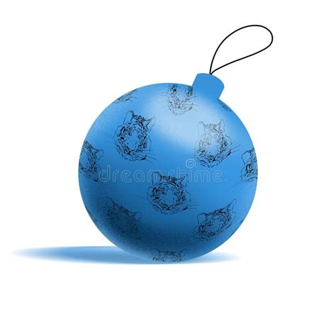 Holiday Decor With Tiger Isolated On White Stock Illustration