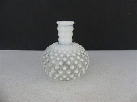 Lot Vintage S Fenton French Opalescent Hobnail Perfume Bottle