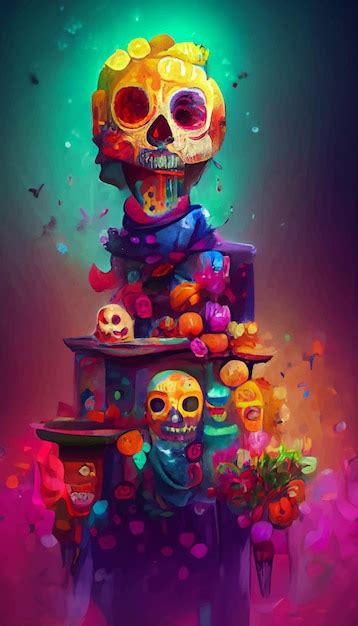 Premium Photo Beautiful Illustration Of The Day Of The Dead Typical