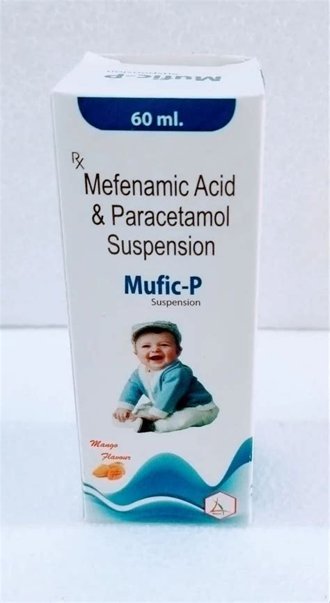 Allopathic Paracetamol 250 Mg Mefenamic Acid 100 Mg Suspension In