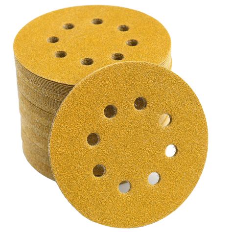 5 Inch 8 Hole Hook And Loop Sanding Discs 80 Grit Random Orbit