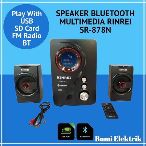 Jual SPEAKER BLUETOOTH SUPER BASS RINREI SR 878E SR 878N MULTIMEDIA