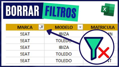 C Mo Borrar Y Eliminar Filtros En Excel Youtube