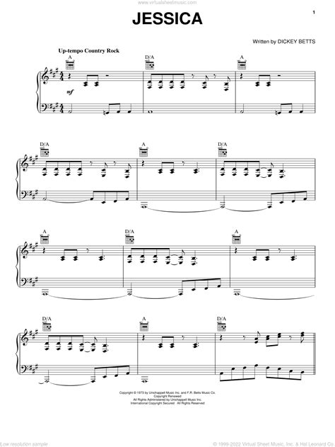 Allman Brothers Band Jessica Sheet Music For Piano Solo Pdf