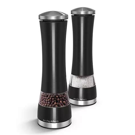 Procook Premium Electric Salt And Pepper Mill Set Stainless Steel Black