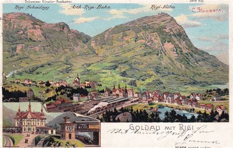 Goldau Rigi C Steinmann Litho Bahn Peron Nr 2236 SZ Kaufen Auf Ricardo