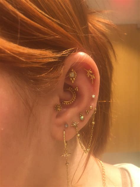 A Lil Update To Mariannes Ear All Piercings By Joe At Amato All Healed Aside From The Daith