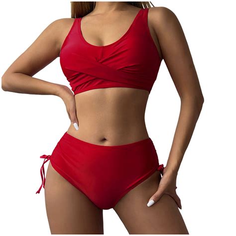 Ehrwe Women S Swimwear High Waisted Bikini Sexy Push Up Two Piece