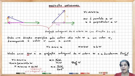 Aula 10 Projeção Ortogonal e Produto Vetorial YouTube