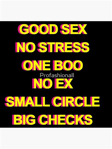 Good Sex No Stress One Boo No Ex Small Crew Big Checks Canvas Print For Sale By