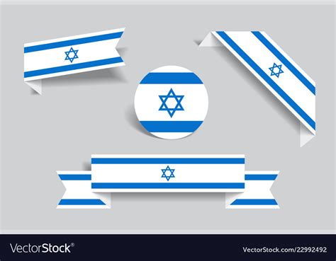 Israeli flag stickers and labels Royalty Free Vector Image