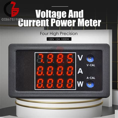 Voltímetro Digital 1000W 100V 10A amperímetro vatímetro 4 dígitos 5