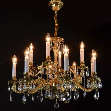 Lustre En Laiton Et Cristal De Boh Me Wranovsky Avior