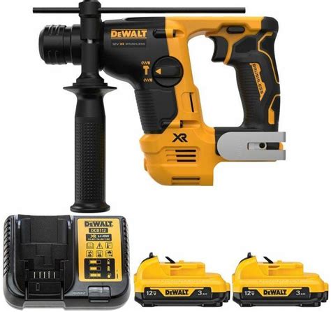 Dewalt DCH072 12V Brushless Compact SDS Hammer Drill With 2 X 3 0Ah