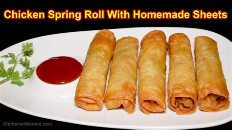 Chicken Spring Roll With Homemade Sheets Roll Recipe With Roll Patti