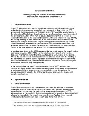 Comments On SCP Working Group WIPO Wipo Fill And Sign Printable