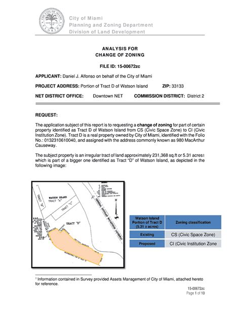 Fillable Online Egov Ci Miami Fl Planning Department Division Of Land